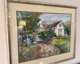 Framed watercolor Art by Fies 