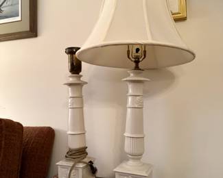 White porcelain table lamps (2 available)