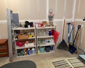 Ladder, chemicals, lawn and garden items