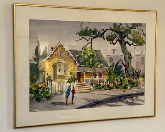 Framed watercolor Art by Fies 