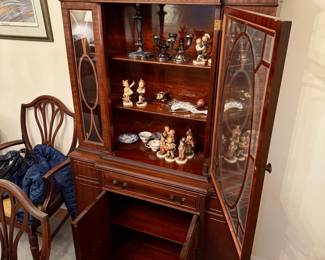 Vintage mahogany breakfront China cabinet.