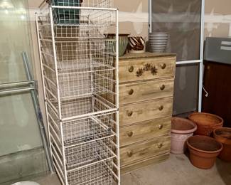 Organizer Rack, 5-drawer dresser, planters/pots