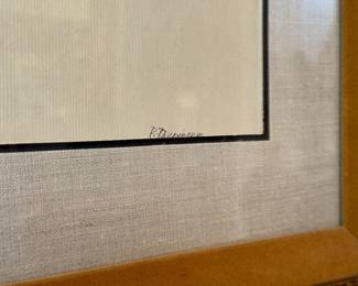 Framed art (home w/mailbox in winter); by R. Tanenbaum