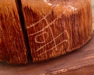 Artisan crafted, hand-carved wooded totem statue 