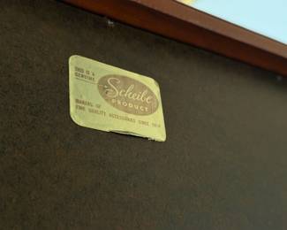 Vintage mahogany folding bar cart by Scheibe. 35 3/4" H x 25 3/8" W  x 17 1/2" D.