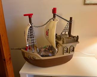 Vintage 1997 Redbox Pirate Ship with accessories and figures