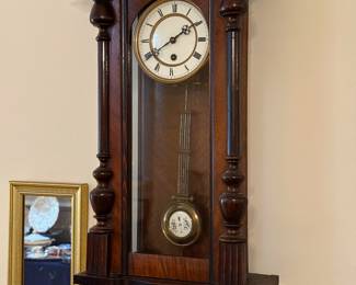 Antique 'Vienna Regulator' wall clock in dark walnut case, c. 1880