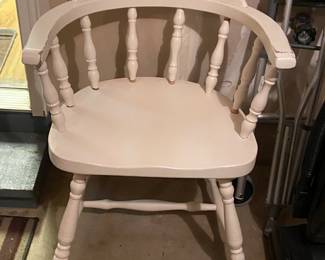 white painted captains chair
