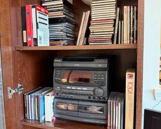 Aiwa cassette and cd stereo; cds, tapes