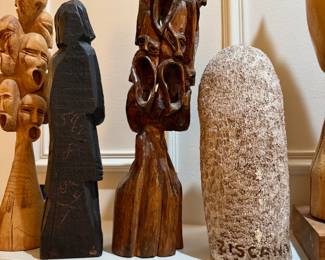 Artisan crafted, hand-carved wood sculptures 