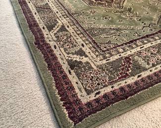 Sage and Plum machine made throw rug (approx. 2x3)