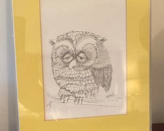 Owl drawing by Nedobeck