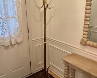 Vintage mid-century modern brass coat rack.