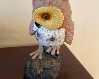 ceramic yellow eyed owl figure