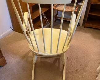 Vintage white painted rocking chair