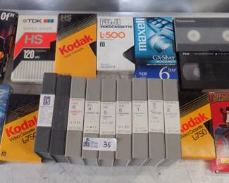 LOT TAPES INCLUDING VHS, BETA AND MORE