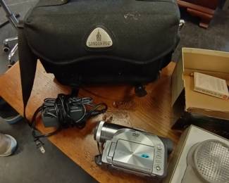 vintage video recorder with London fog carrying case 
