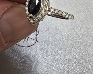 14k gold diamond and sapphire ring with appraisal