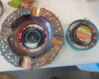 vintage roulette ashtrays 