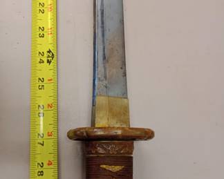 Shin Gunto WW2 Japanese officer sword, used by Japanese Army from 1935-1945, inscription is Nakago more research is being done to identify maker should have full name by start of sale. 