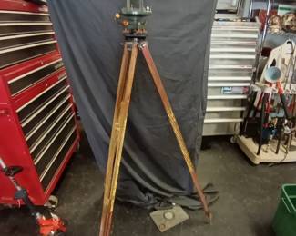 vintage transit with wood box and stand 