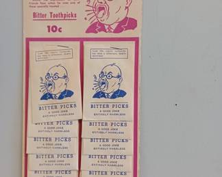 Vintage novelty better pics bitter toothpicks display