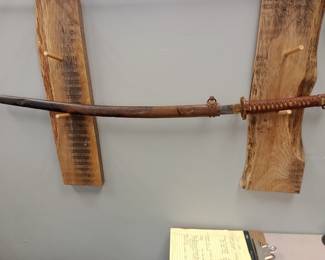 Shin Gunto WW2 Japanese officer sword, used by Japanese Army from 1935-1945, inscription is Nakago more research is being done to identify maker should have full name by start of sale. 
