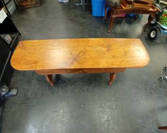 Long pine vintage bench 