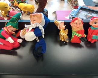 vintage Christmas elf on a shelf