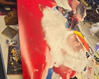 vintage cardboard Coca-Cola Santa display 