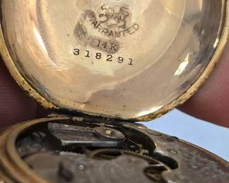 Elgin 14k solid gold pocket watch working 