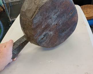 circa 1850 handmade grain bowl, with drain hole, awesome piece. 