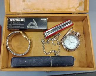 misc. goodies knives watches straight razor etc. 