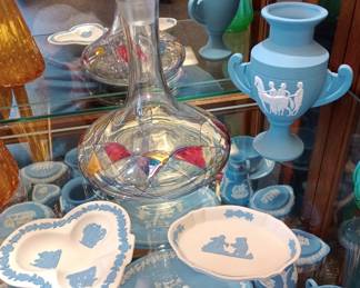 misc glass and Wedgewood 