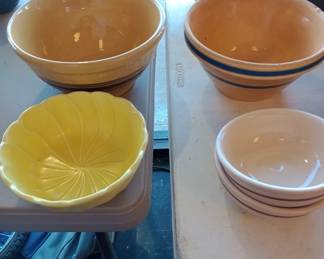 misc mixing bowls some yellowware, watt, etc