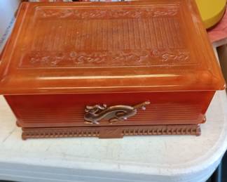 Vintage celluloid jewelry box