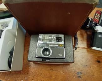 vintage polaroid camera with box 