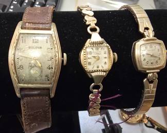 10k,14k gold filled men's and women's vintage watches 