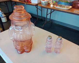 planters peanut depression glass jar and shakers 