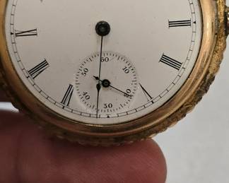 Elgin 14k solid gold pocket watch working 
