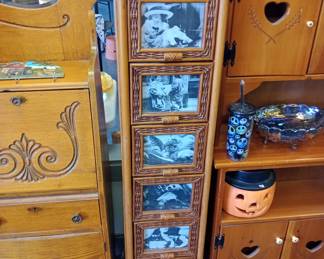 5 drawer rattan organizer 