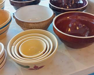 misc mixing bowls some yellowware, watt, etc 