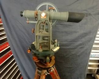 vintage transit with wood box and stand 