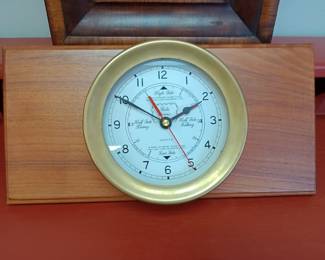 quartz ships clock on plaque 