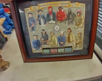 cool framed print with stamps naval outfits 