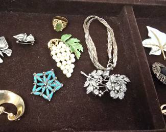 brooches and more costume Trifari, and other 