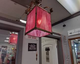 stained glass hanging lamp/ slag glass 