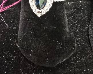 14k gold diamond and sapphire ring with appraisal