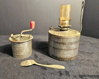 Antique Lamp, Marque Deposee Persiletee French Grinder Spoon