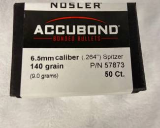 Accubond 6.5 mm Cal. 140 Grain Spitzer Reloading Bullets